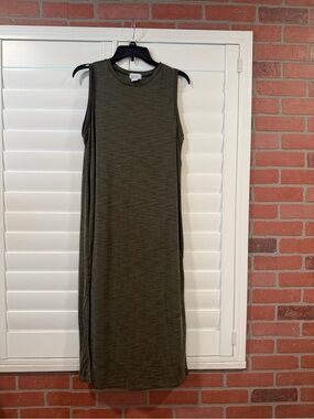 Nicole by Nicole Miller Olive Green Sleeveless Maxi Dress